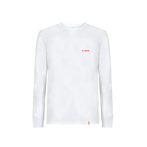 LS shirt script print white